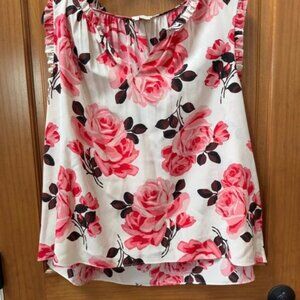 Kate Spade Floral 100% silk blouse XXL EUC